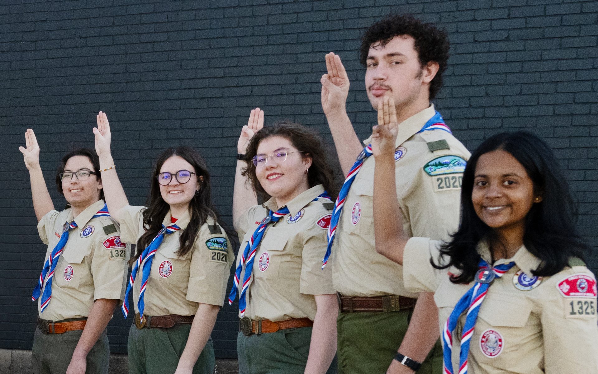 Scouts in uniform at a Court of Honor